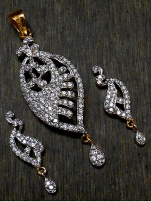 CZ Pendant With Earrings